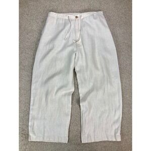 Syllables Linen Wide Leg Pants Women Large Cream Beach Coastal Breathable Chic